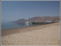 ... the view from the beach to the port of Nuweiba